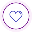 Revised purple circle heart